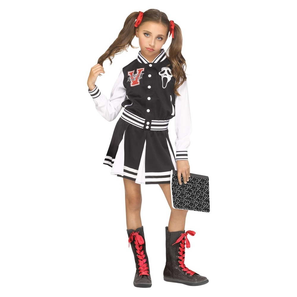 New Scream Ghost Face Killer Varsity Cheer For Fear Cheerleader Costume L 10 12
